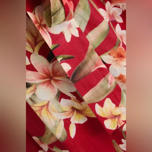 Zimmerman Floral-Print Linen Midi Wrap Dress - Picture 7 of 9